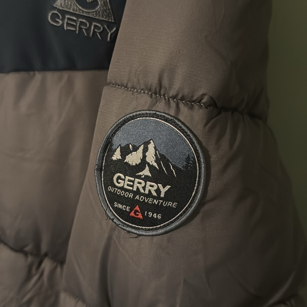 Men's GERRY Heavy Puffer Jacket Coat Welded Channels Gray Blue Size X-Large - Picture 9 of 10